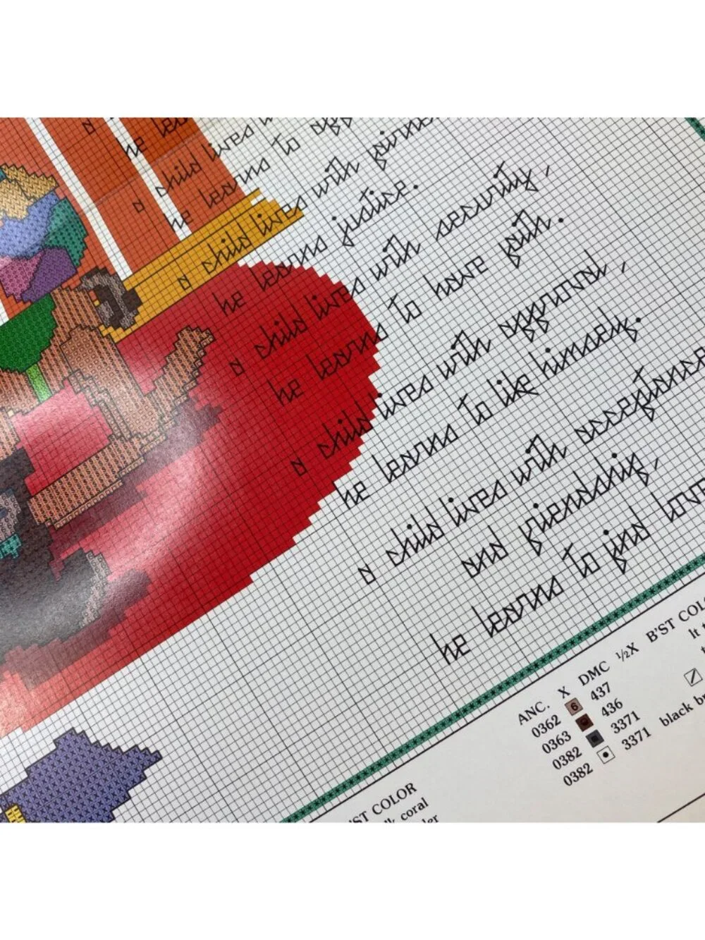 Leisure Arts Children Learn What They Live Cross-Stitch Pattern Leaflet